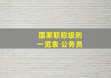 国家职称级别一览表 公务员